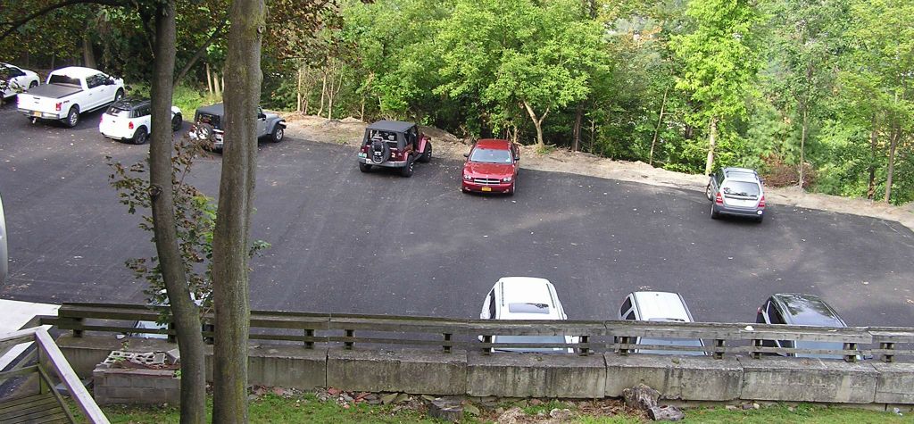 New paved parking lot